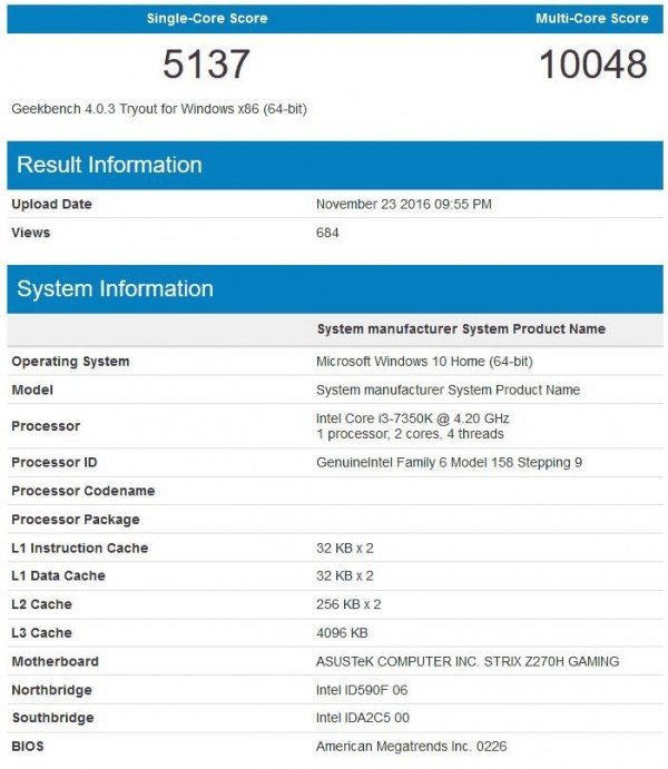 【Intel第七代酷睿i3 7350K性能惊人:超过前两代