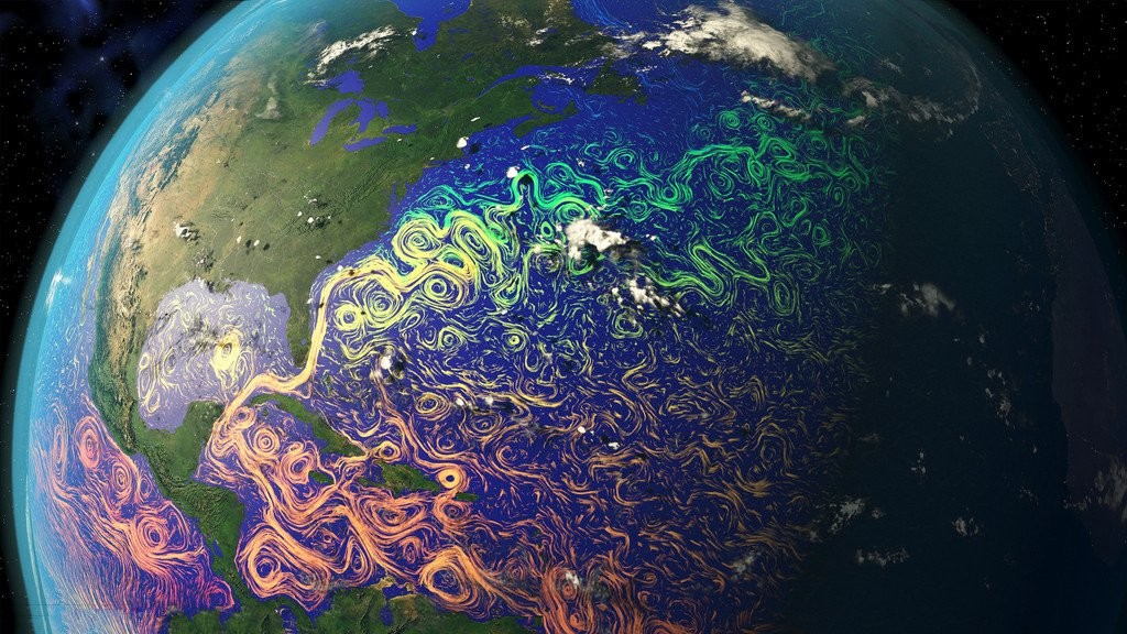 卫星图片展示洋流温度变化 美若梵高星空画作
