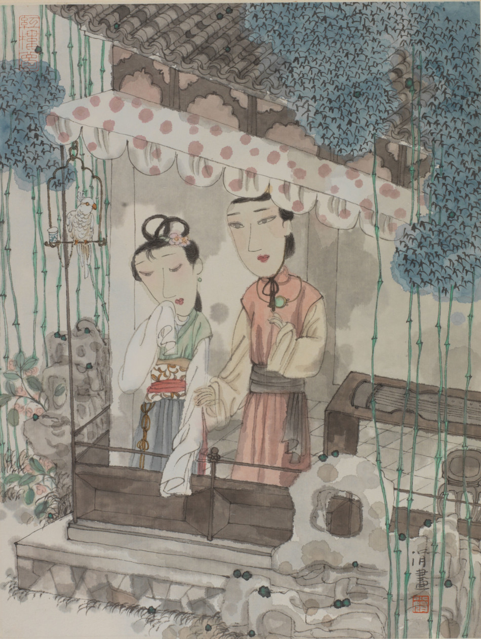 马小娟绘制《红楼梦》水墨画之二_联萌漫话-联想社区