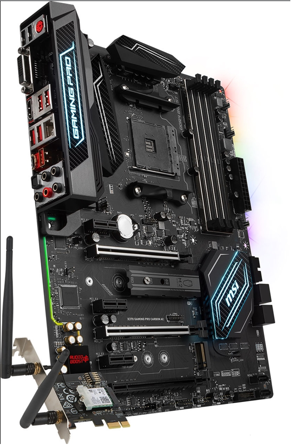 产品型号x370 gaming pro carbon, 特点在于支持802.